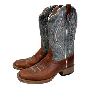 Ariat Boots Womens Brown Gray Western Cowboy Square Toe Leather 10025032 Size 8B
